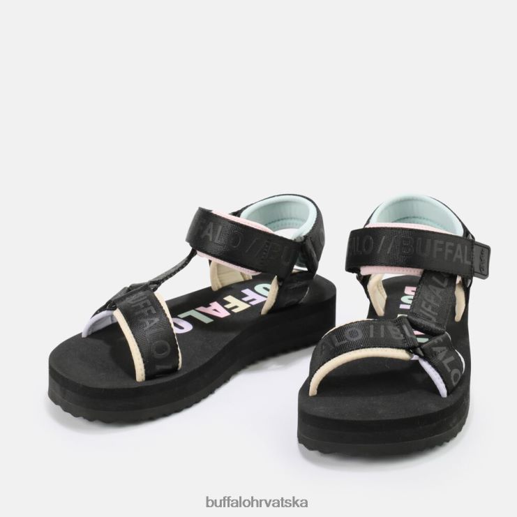 crna/multi Buffalo veganske sandale s platformom sage track |sandale TDD6T741